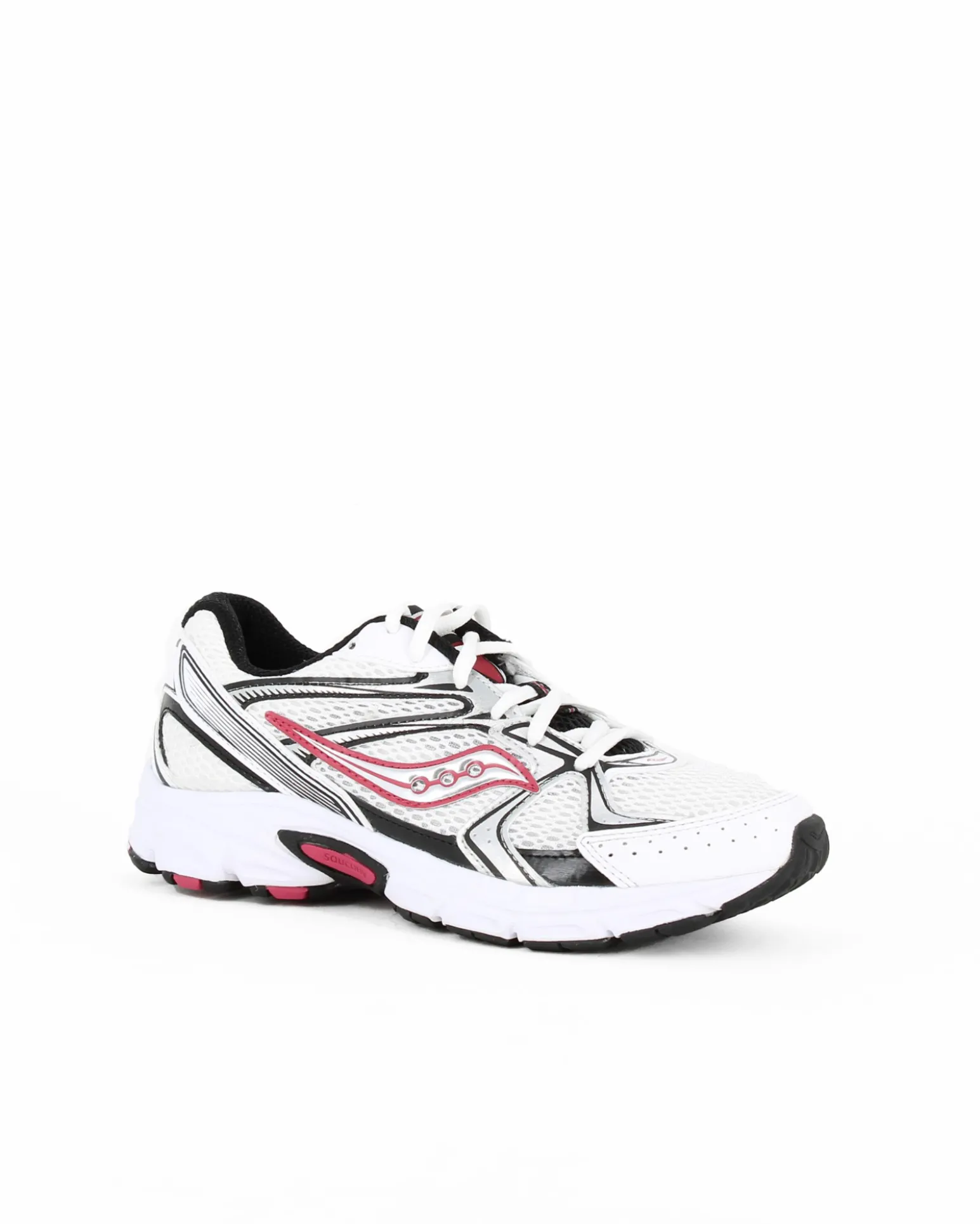 SAUCONY - SCARPA RIDE MILLENNIUM BIANCA CON DETTAGLI ARGENTO E ROSSO