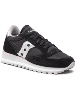 SAUCONY - Sneakers da donna in VERA PELLE nera e argento con suola spessa - JAZZ TRIPLE