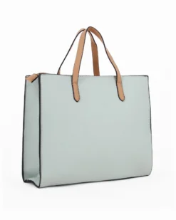SERGIO TACCHINI - Borsa azzurra a mano con tracolla removibile e borchie frontali