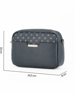 SERGIO TACCHINI - Borsa blu con tasca frontale e ciondolo portachiavi, tracolla removibile