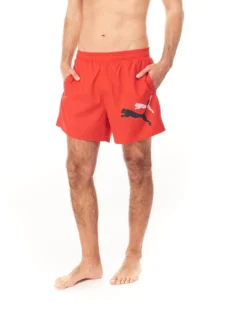 SHORT ESS+ LOGO POWER CAT WOVEN 5" RED