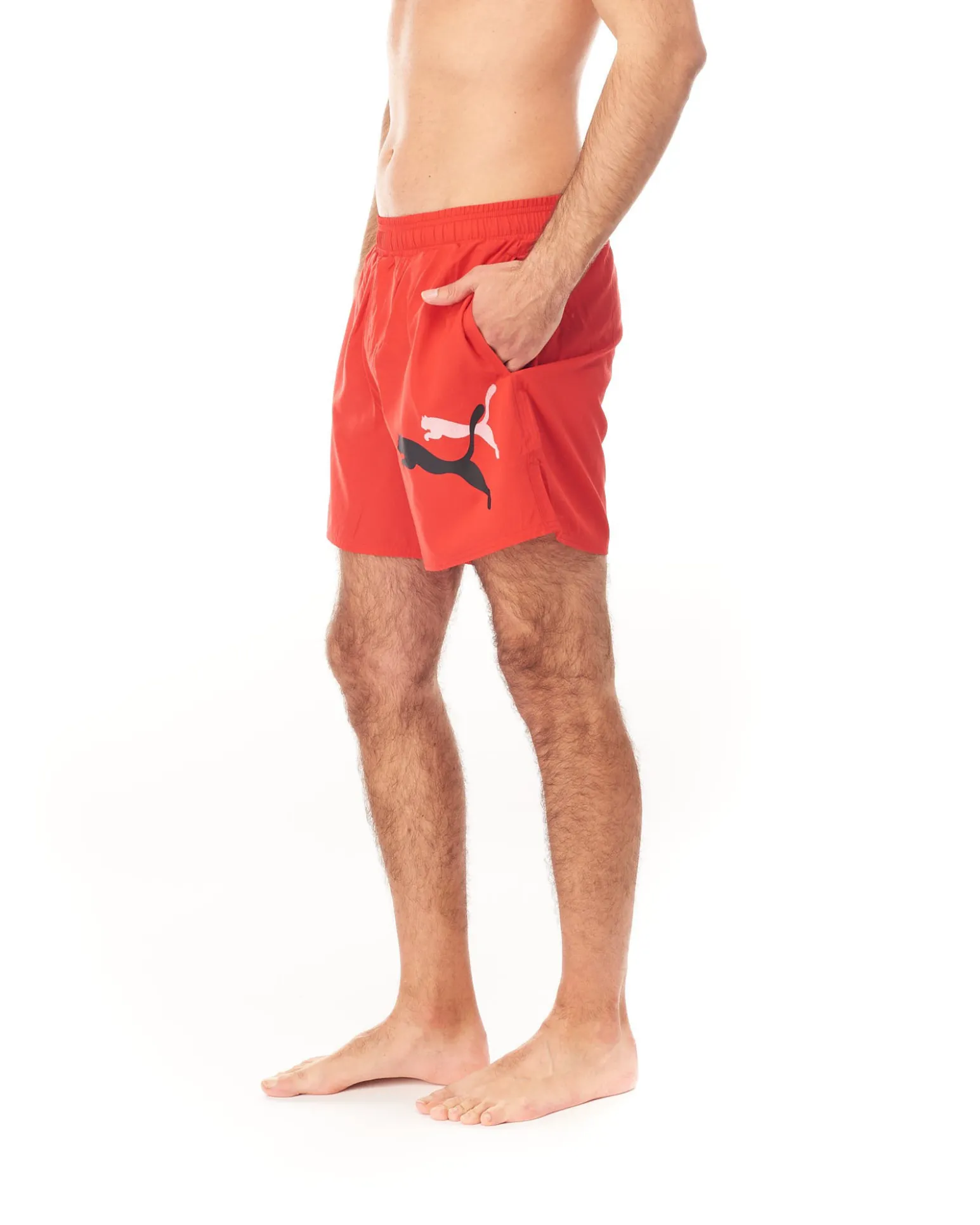 SHORT ESS+ LOGO POWER CAT WOVEN 5" RED