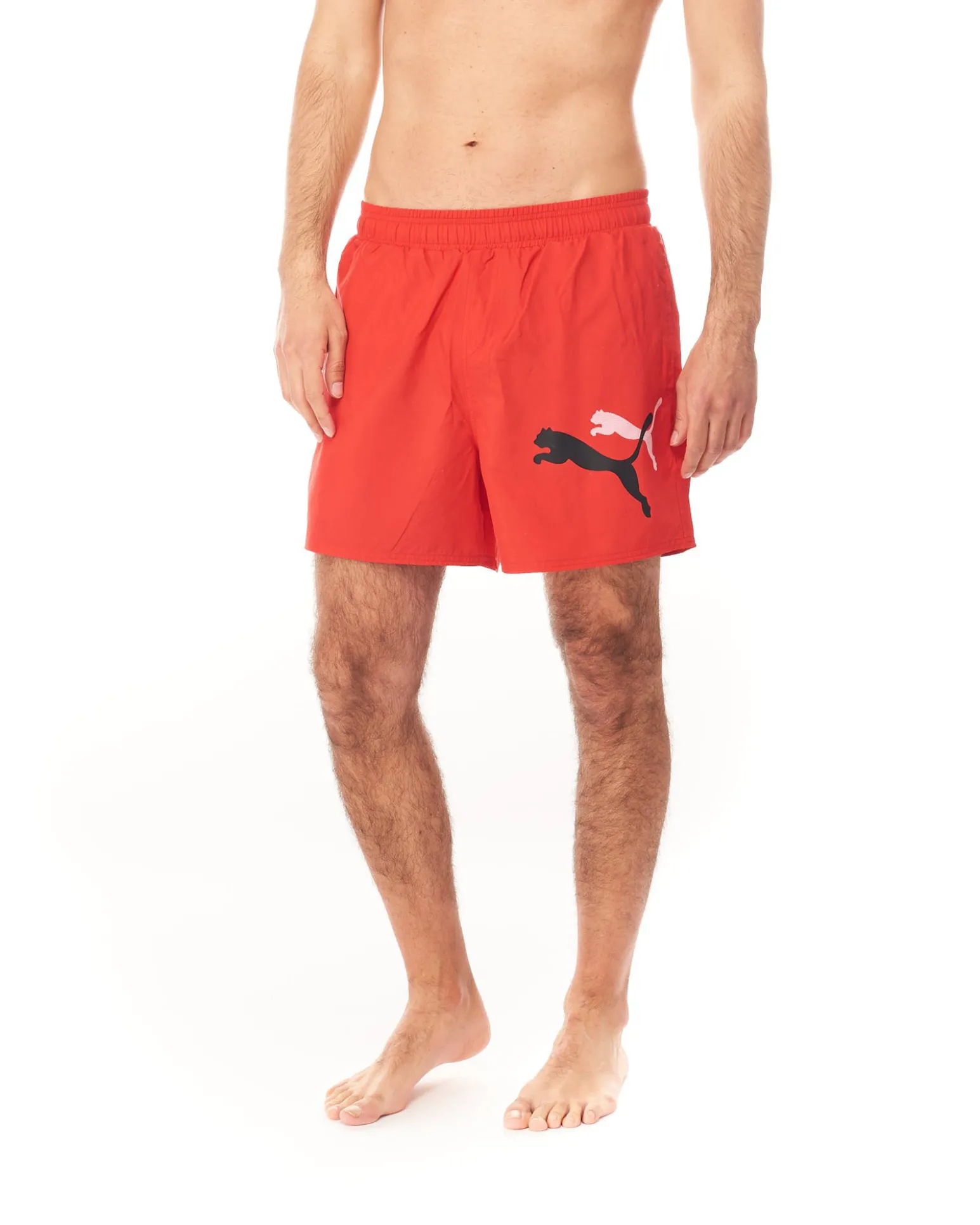 SHORT ESS+ LOGO POWER CAT WOVEN 5" RED