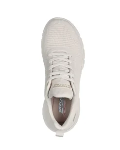 SKECHERS - BOBS B FLEX HI - FLYING HI - Sneakers avorio con plantare ammortizzato memory foam