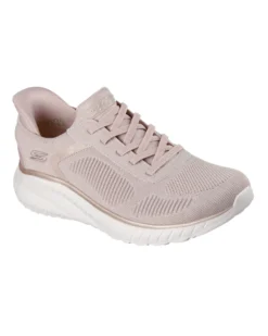 SKECHERS - BOBS SQUAD CHAOS - CURRENT MUSE - Sneakers beige con tomaia in maglia e soletta memory foam