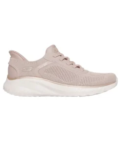 SKECHERS - BOBS SQUAD CHAOS - CURRENT MUSE - Sneakers beige con tomaia in maglia e soletta memory foam