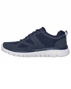 SKECHERS - BURNS - AGOURA - Sneakers blu con tomaia in tessuto e pelle