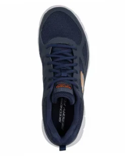 SKECHERS - BURNS - AGOURA - Sneakers blu con tomaia in tessuto e pelle