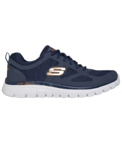 SKECHERS - BURNS - AGOURA - Sneakers blu con tomaia in tessuto e pelle