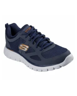 SKECHERS - BURNS - AGOURA - Sneakers blu con tomaia in tessuto e pelle
