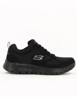 SKECHERS - BURNS - AGOURA - Sneakers nera con tomaia in morbida pelle liscia
