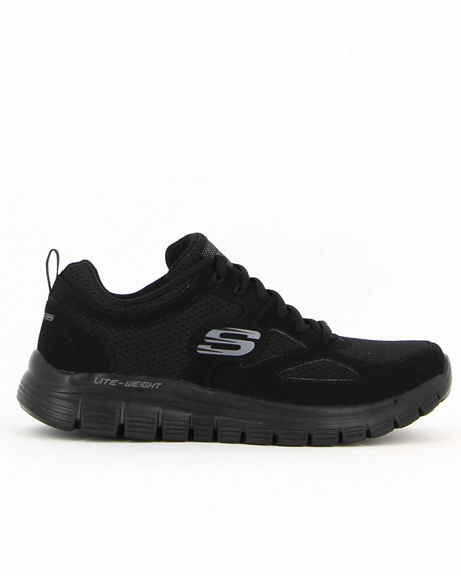 SKECHERS - BURNS - AGOURA - Sneakers nera con tomaia in morbida pelle liscia
