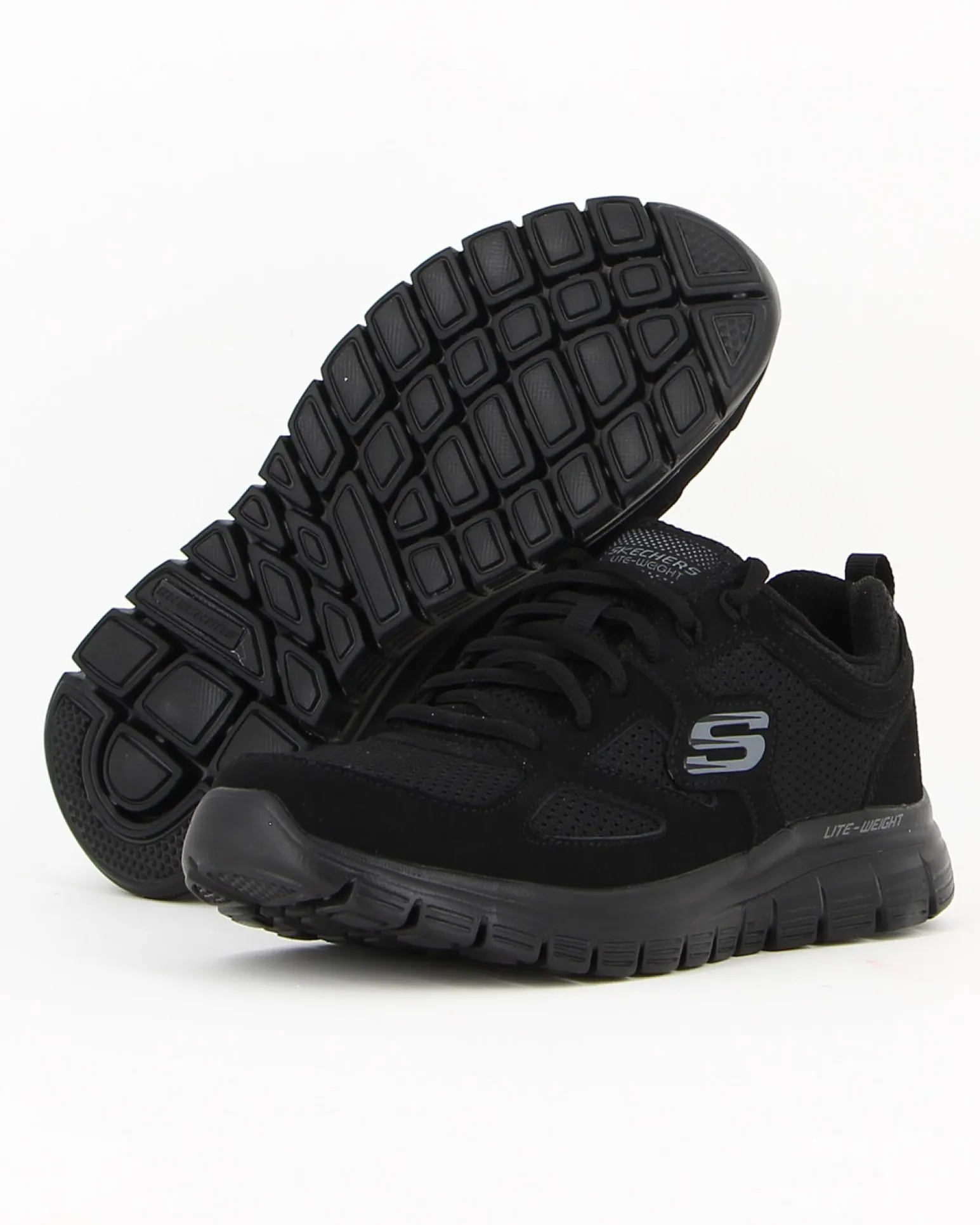 SKECHERS - BURNS - AGOURA - Sneakers nera con tomaia in morbida pelle liscia