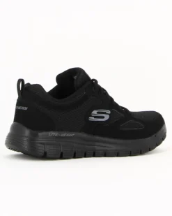 SKECHERS - BURNS - AGOURA - Sneakers nera con tomaia in morbida pelle liscia