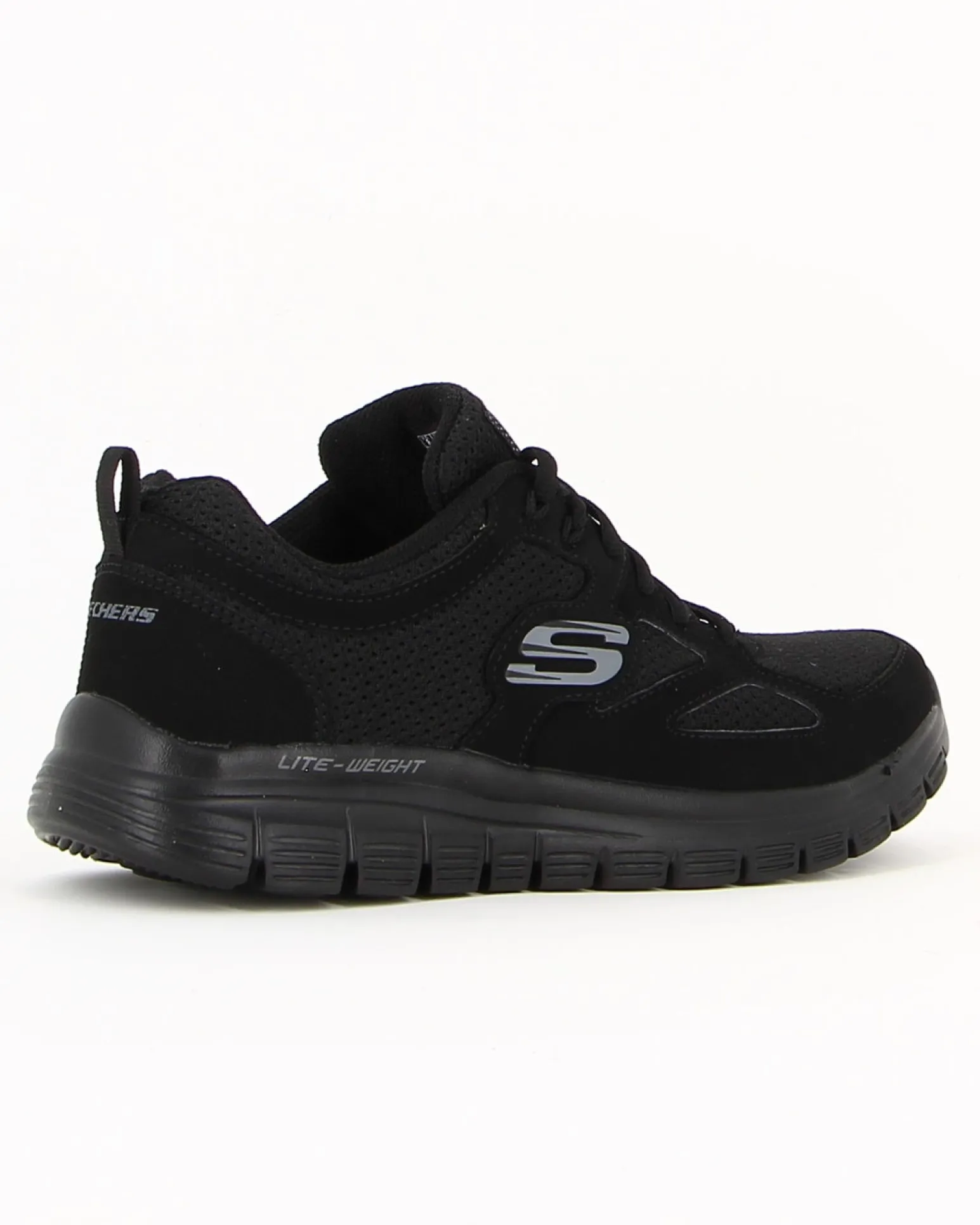 SKECHERS - BURNS - AGOURA - Sneakers nera con tomaia in morbida pelle liscia
