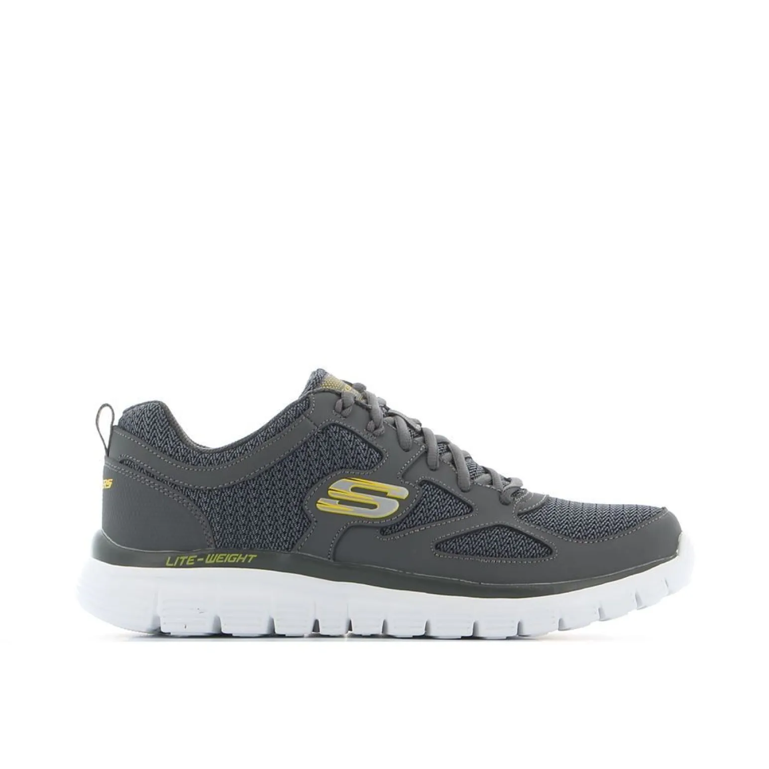 SKECHERS - BURNS - AGOURA - Sneakers grigia con tomaia in tessuto e pelle