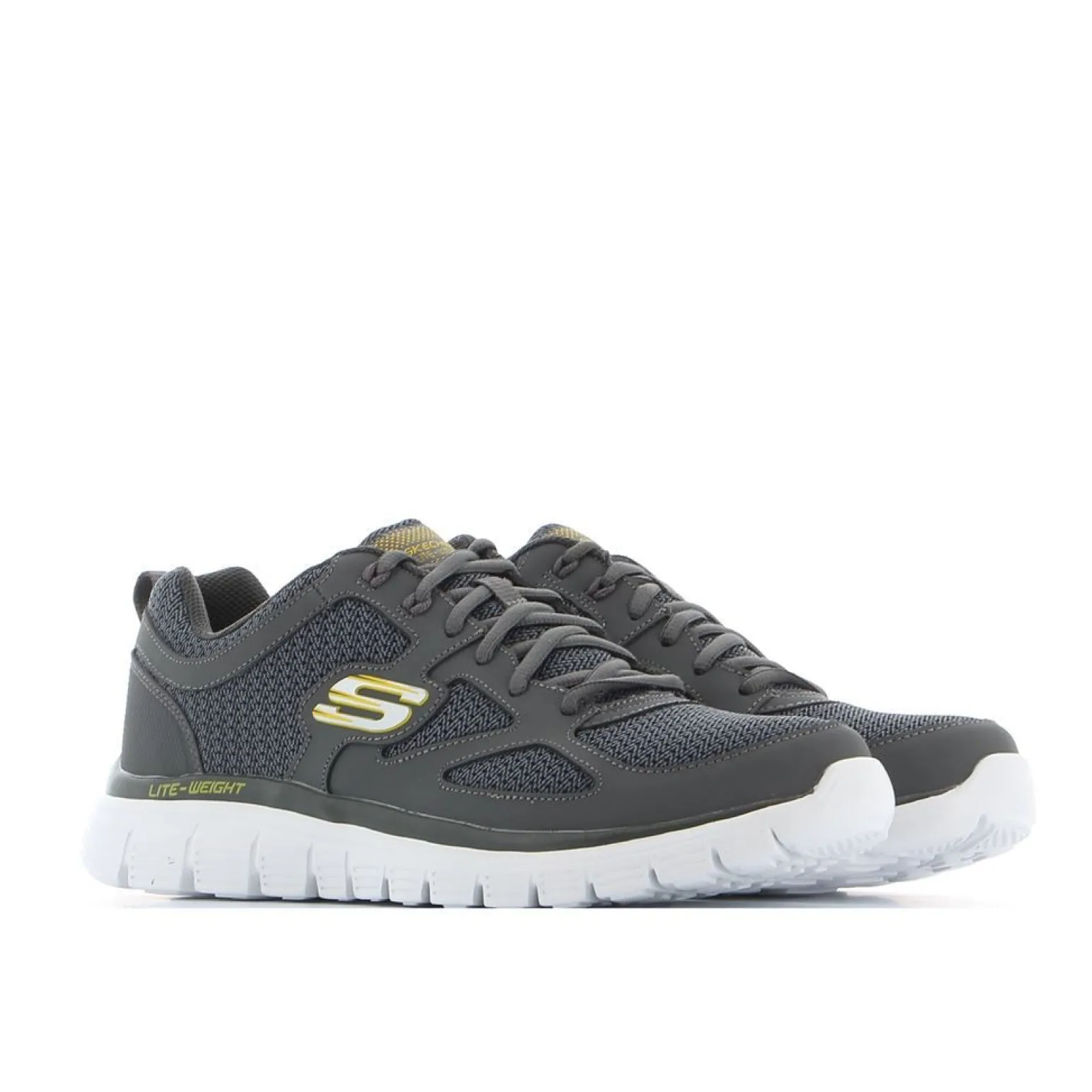 SKECHERS - BURNS - AGOURA - Sneakers grigia con tomaia in tessuto e pelle