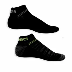 SKECHERS - Calze fantasmino nere, due paia con scritta posteriore a contrasto