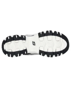 SKECHERS - D'LITES - SMOOTH NOSTALIA - Sneakers nera con tomaia in pelle a strati, mesh e maglia con passanti in tessuto resistente