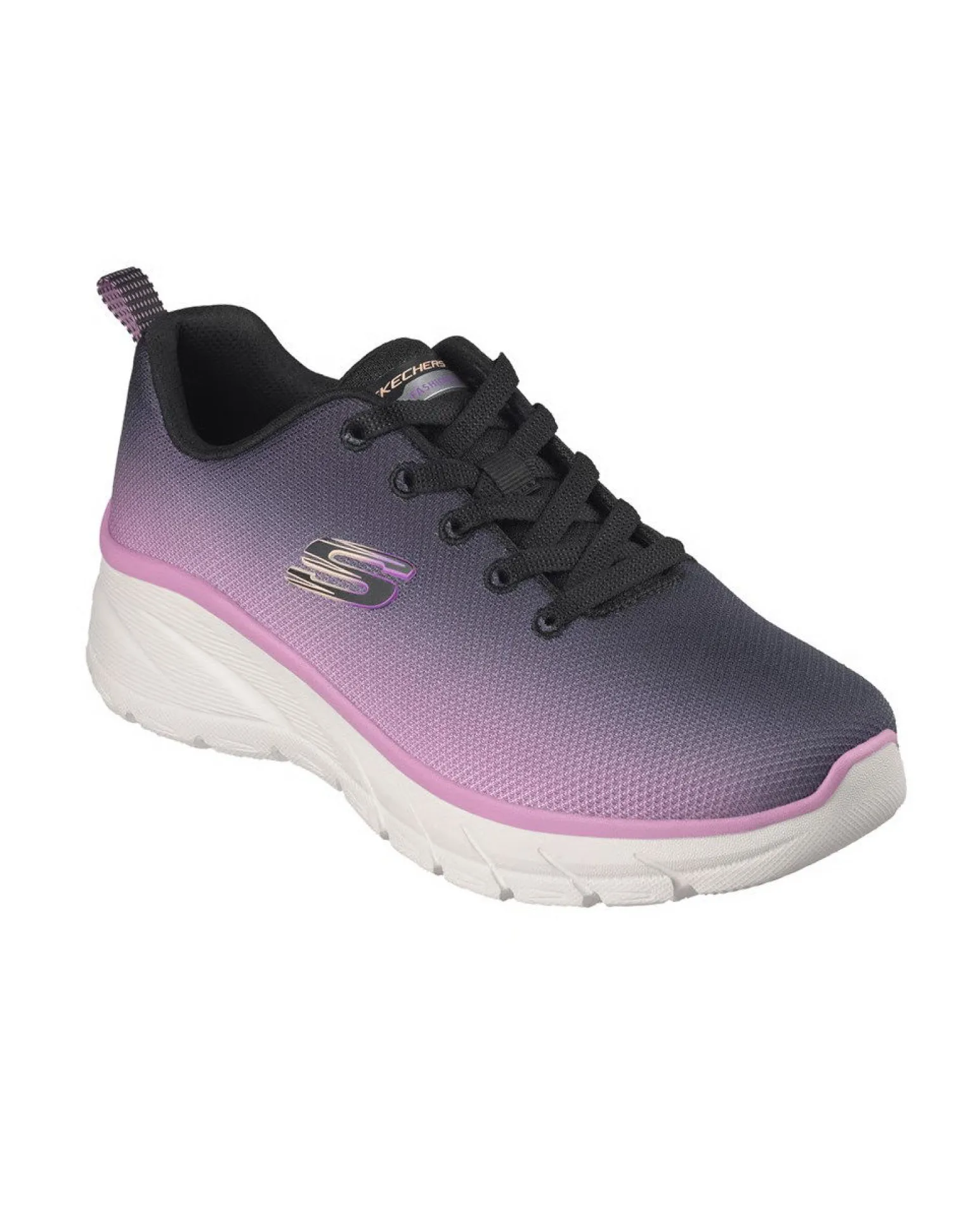 SKECHERS - FASHION FIT 2.0 - Sneakers nera e rosa effetto sfumato