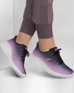 SKECHERS - FASHION FIT 2.0 - Sneakers nera e rosa effetto sfumato