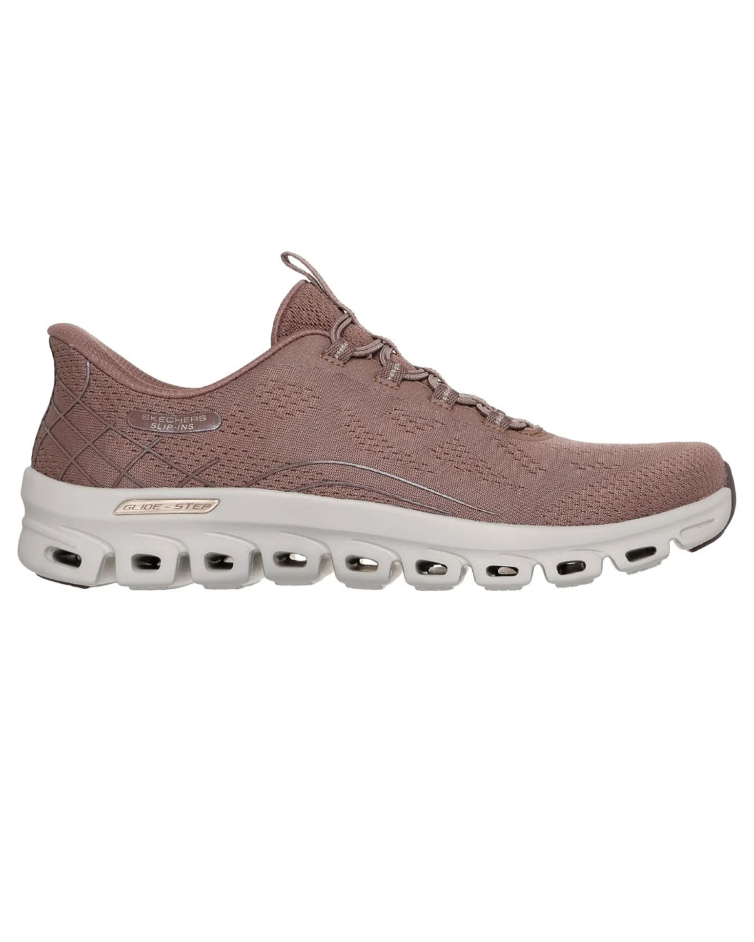 SKECHERS - GLIDE - STEP ELEVATE - AMAZE - Sneakers marrone con intersuola ammortizzata geometrica