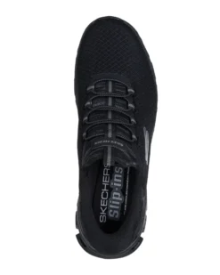 SKECHERS - GLIDE - STEP - NOXUS - Sneakers nera con tomaia in mesh a rombi e lacci rotondi elasticizzati fissi