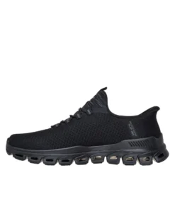 SKECHERS - GLIDE - STEP - NOXUS - Sneakers nera con tomaia in mesh a rombi e lacci rotondi elasticizzati fissi