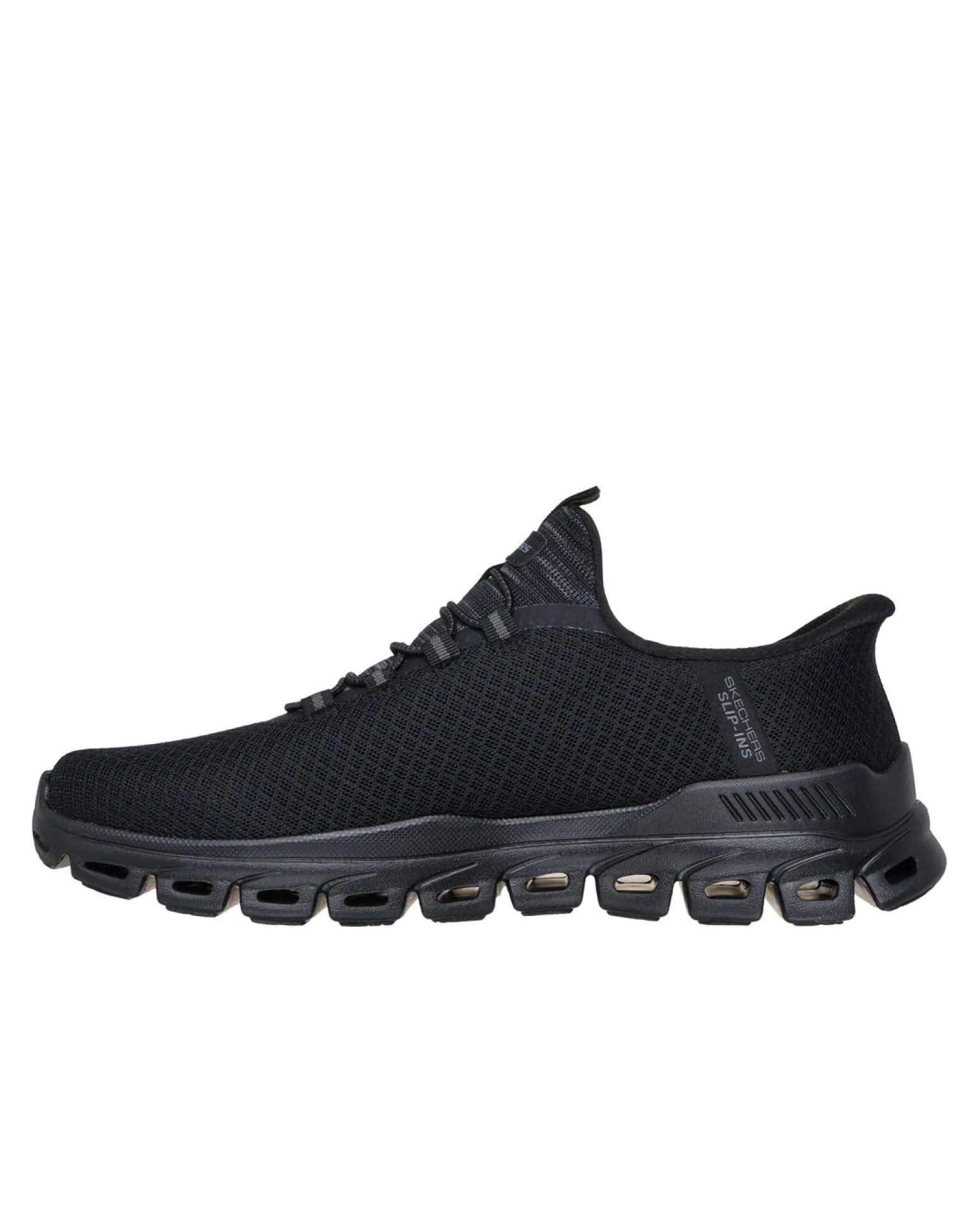 SKECHERS - GLIDE - STEP - NOXUS - Sneakers nera con tomaia in mesh a rombi e lacci rotondi elasticizzati fissi