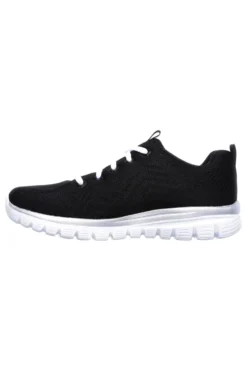 SKECHERS GRACEFUL - GET CONNECTED - Sneakers nera con motivo a zigzag e soletta ammortizzata memory foam