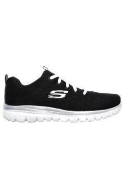 SKECHERS GRACEFUL - GET CONNECTED - Sneakers nera con motivo a zigzag e soletta ammortizzata memory foam