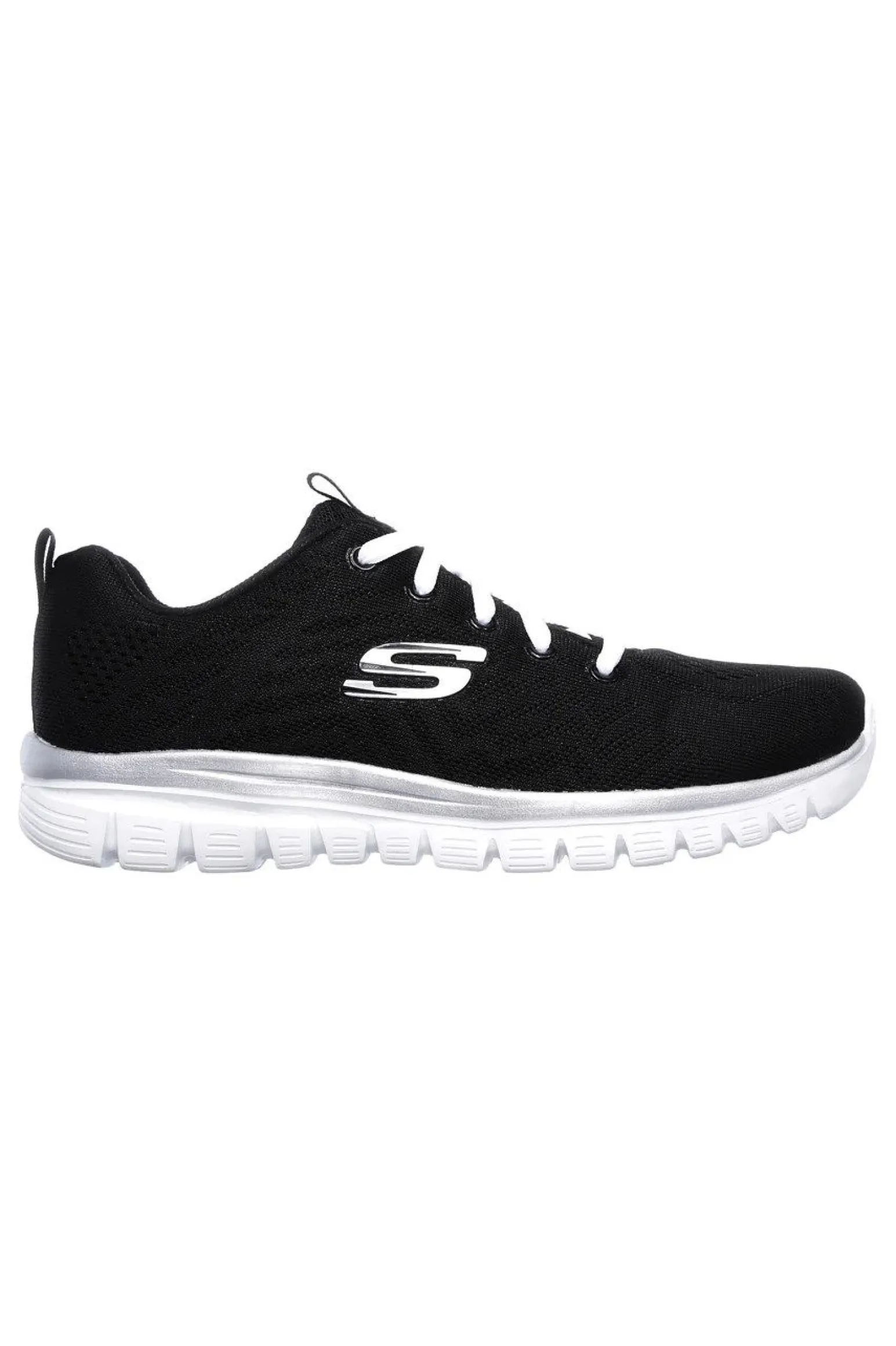 SKECHERS GRACEFUL - GET CONNECTED - Sneakers nera con motivo a zigzag e soletta ammortizzata memory foam