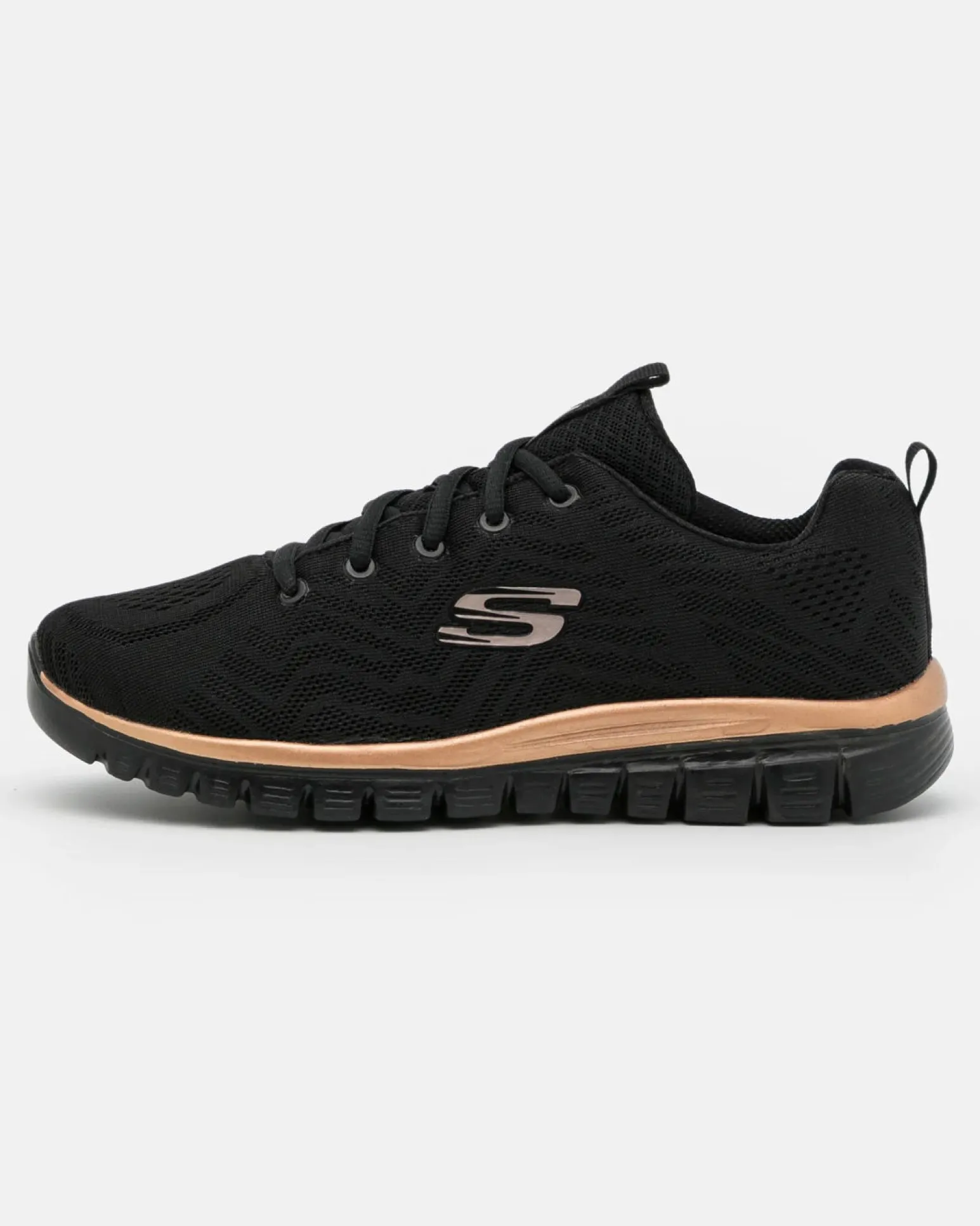 SKECHERS GRACEFUL - GET CONNECTED - Sneakers nera con motivo a zigzag e soletta ammortizzata memory foam