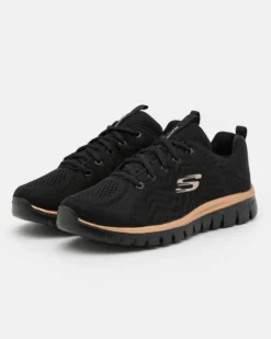SKECHERS GRACEFUL - GET CONNECTED - Sneakers nera con motivo a zigzag e soletta ammortizzata memory foam