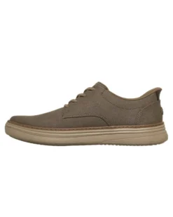 SKECHERS - HYLAND - JUSTINO - Scarpa taupe da uomo con tomaia in tela e lacci elastici fissi