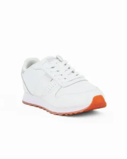 SKECHERS OLD SCHOOL COOL - Sneakers da donna bianca con dettagli argento glitter e soletta in memory foam traspirante