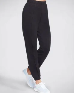 SKECHERS - Pantalone tuta da donna nera con elastico in vita