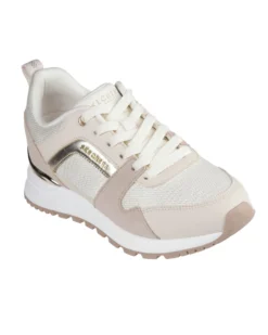 SKECHERS - RUNWAY - POSH GAL - Sneakers beige con inserti in pelle scamosciata