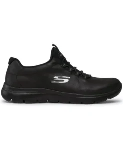 SKECHERS - Scarpa nera scamosciata con soletta in memory foam