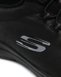 SKECHERS - Scarpa nera scamosciata con soletta in memory foam