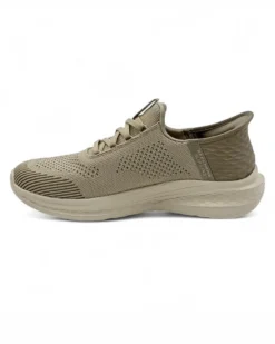 SKECHERS - SLADE - QUINTO - Sneakers khaki da uomo con tomaia in maglia ingegnerizzata traspirante