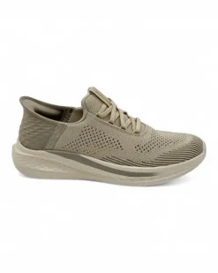 SKECHERS - SLADE - QUINTO - Sneakers khaki da uomo con tomaia in maglia ingegnerizzata traspirante