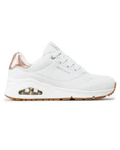 SKECHERS - SNEAKERS UNO GOLDEN AIR BIANCA CON DETTAGLI  ORO DA DONNA, 177095