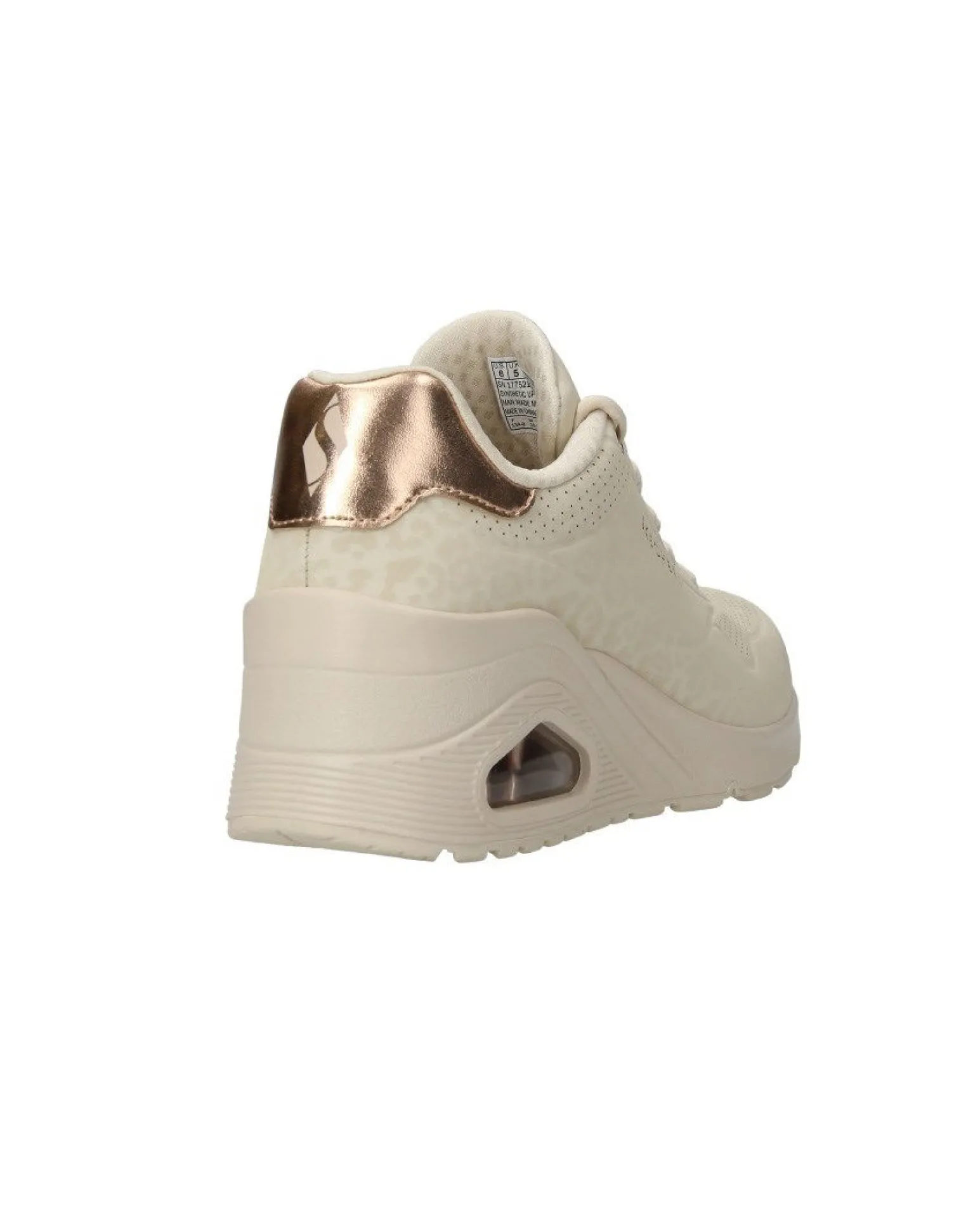 SKECHERS - SNEAKERS WEDGE SAFARI DAZE BEIGE CON DETTAGLI MACULATI DA DONNA, 177521