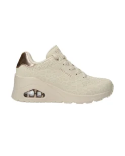 SKECHERS - SNEAKERS WEDGE SAFARI DAZE BEIGE CON DETTAGLI MACULATI DA DONNA, 177521