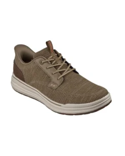SKECHERS - STERLING - RAMONE - Sneakers taupe con tomaia in knit mesh e lacci elasticizzati