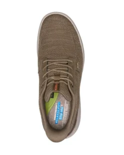 SKECHERS - STERLING - RAMONE - Sneakers taupe con tomaia in knit mesh e lacci elasticizzati