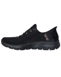 SKECHERS - SUMMITS - CLASSY NIGHT - Sneakers nera con tamaia in mesh effetto serpente