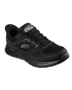 SKECHERS - TRACK - EZRAL - Sneakers nera con tomaia in mesh e applicazioni in pelle e materiale tecnico