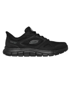 SKECHERS - TRACK - EZRAL - Sneakers nera con tomaia in mesh e applicazioni in pelle e materiale tecnico